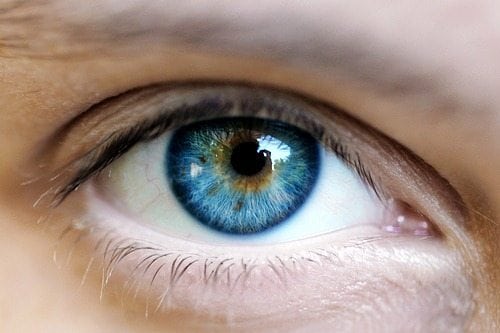 Ojos azules brillantes