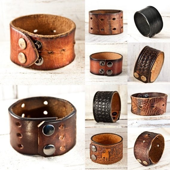 Pulseiras de couro masculinas 