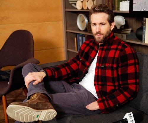  Camisa de franela Ryan Reynolds leñador de pelo facial lumbersexual 